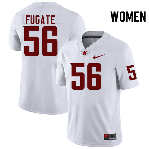 Women #56 Gavin Fugate Washington State Cougars College Football Jerseys Stitched-White